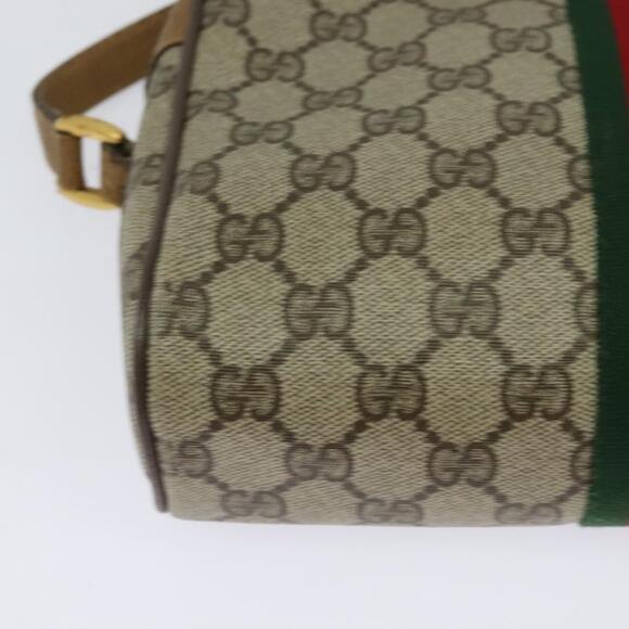 GUCCI GG Supreme Web Sherry Line Bag Pvc Beige Gold 68 02 004